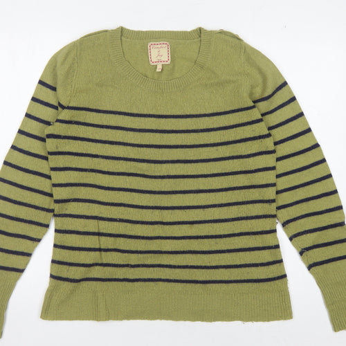 Next Women's Green Striped Pullover Jumper Size 12