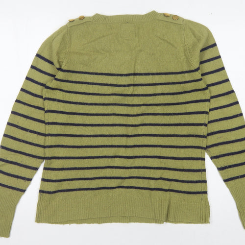 Next Women's Green Striped Pullover Jumper Size 12