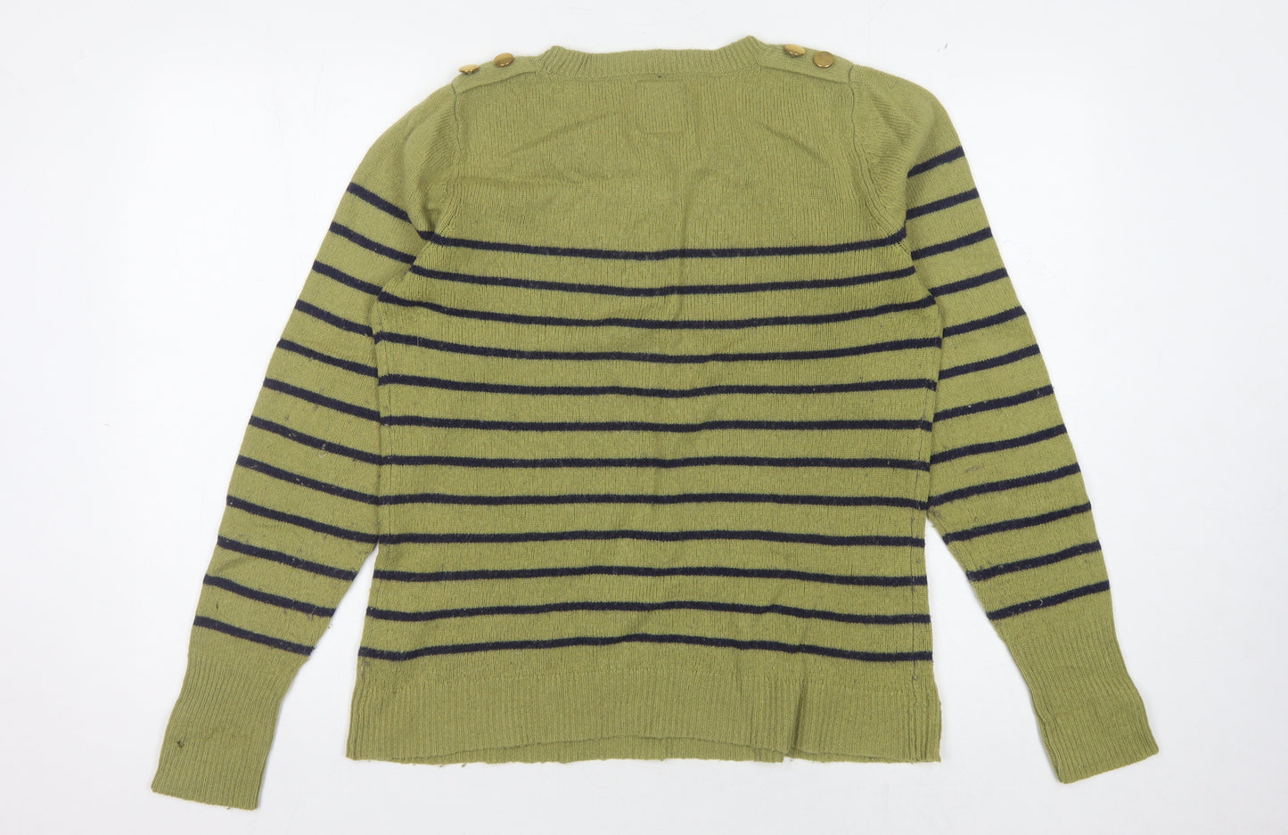 Next Women's Green Striped Pullover Jumper Size 12