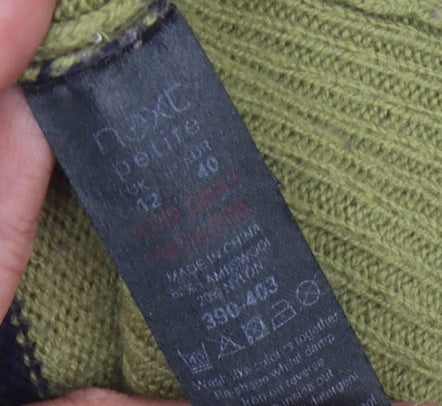 Next Women's Green Striped Pullover Jumper Size 12