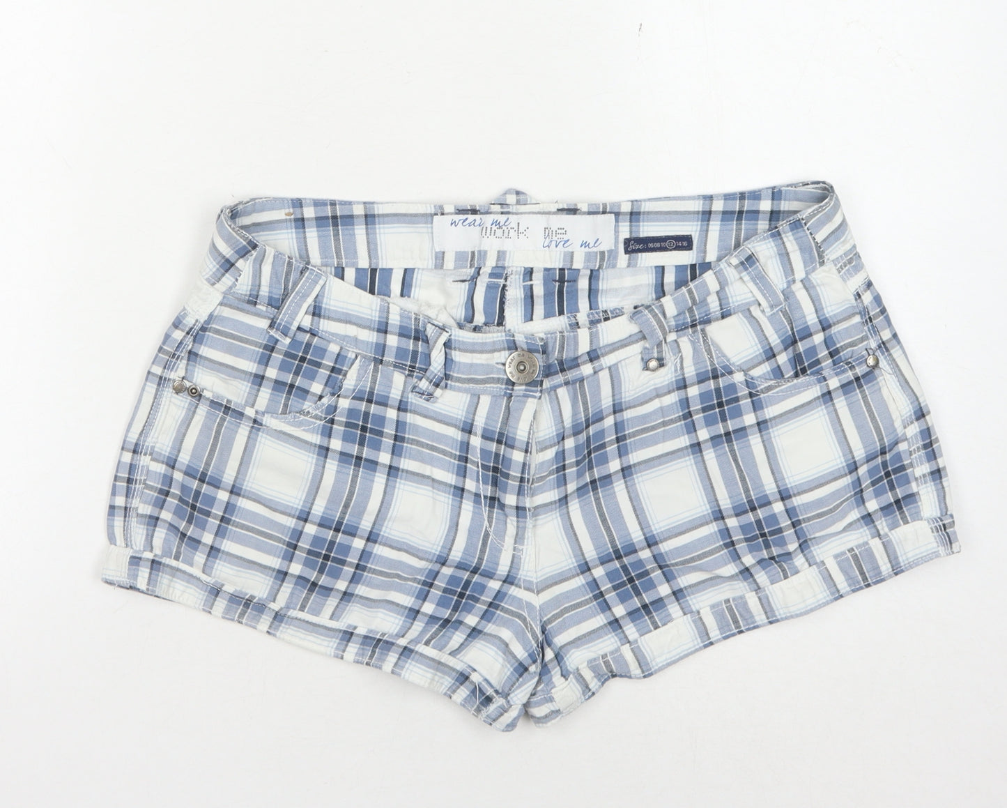 Wear Me Blue Plaid Women's Shorts Size 12