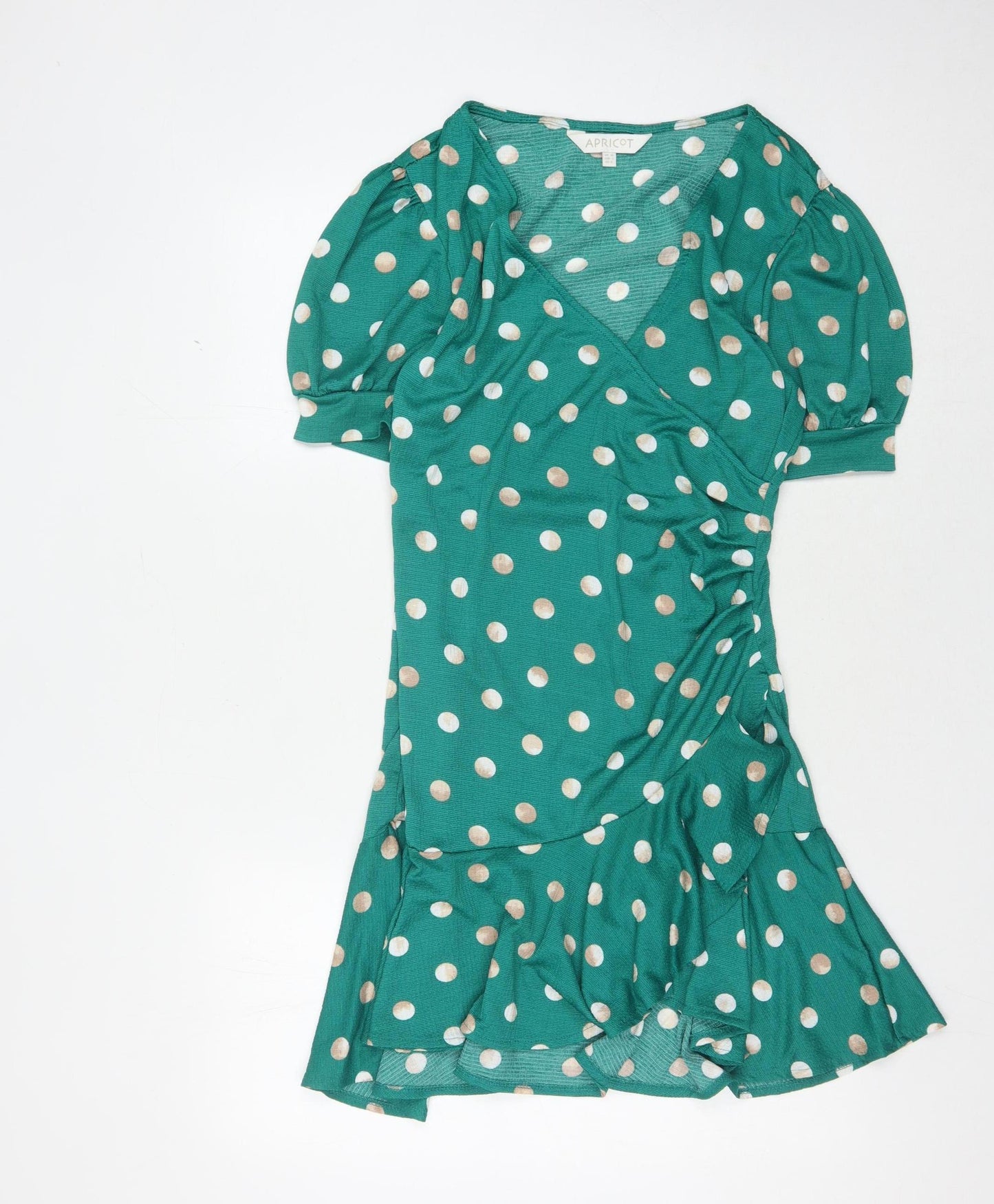 Apricot Women's Green Polka Dot Wrap Dress Size 10