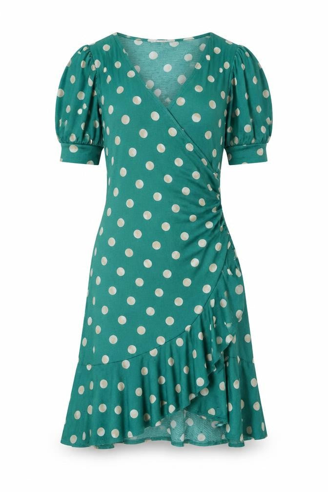 Apricot Women's Green Polka Dot Wrap Dress Size 10