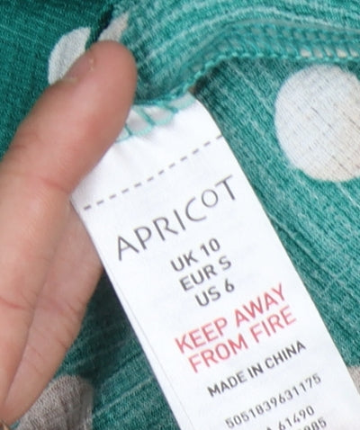 Apricot Women's Green Polka Dot Wrap Dress Size 10