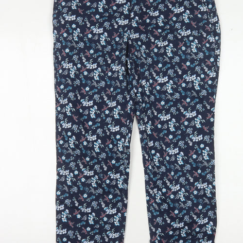 Gap Women's Blue Floral Slim Trousers Size 10