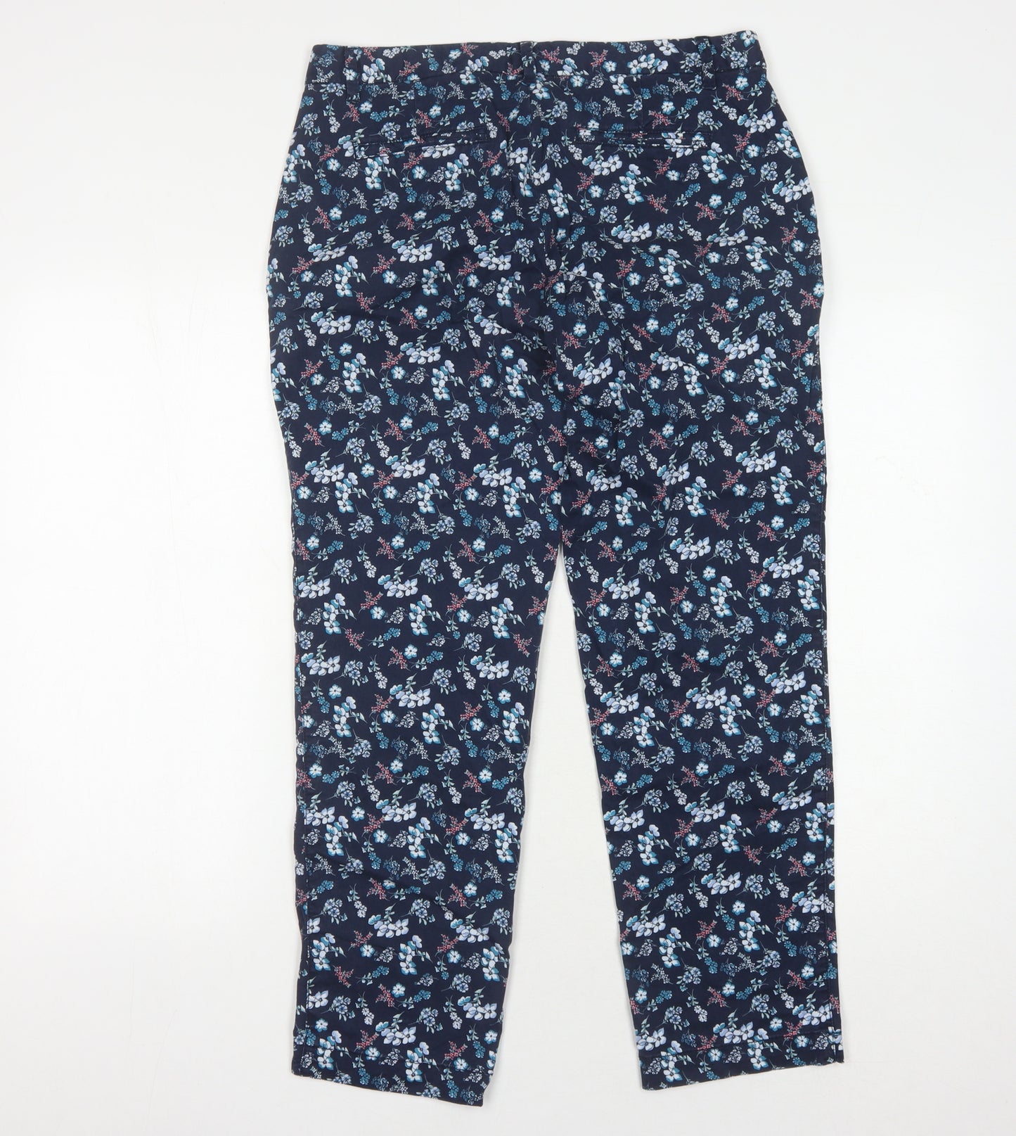 Gap Women's Blue Floral Slim Trousers Size 10