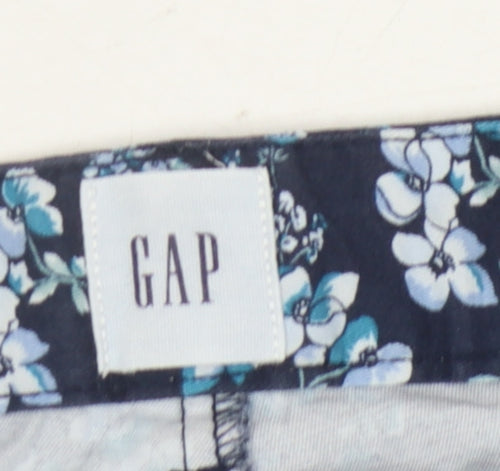 Gap Women's Blue Floral Slim Trousers Size 10
