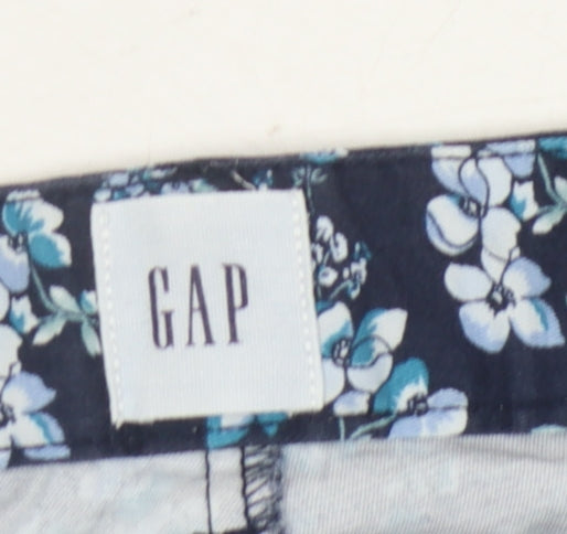 Gap Women's Blue Floral Slim Trousers Size 10