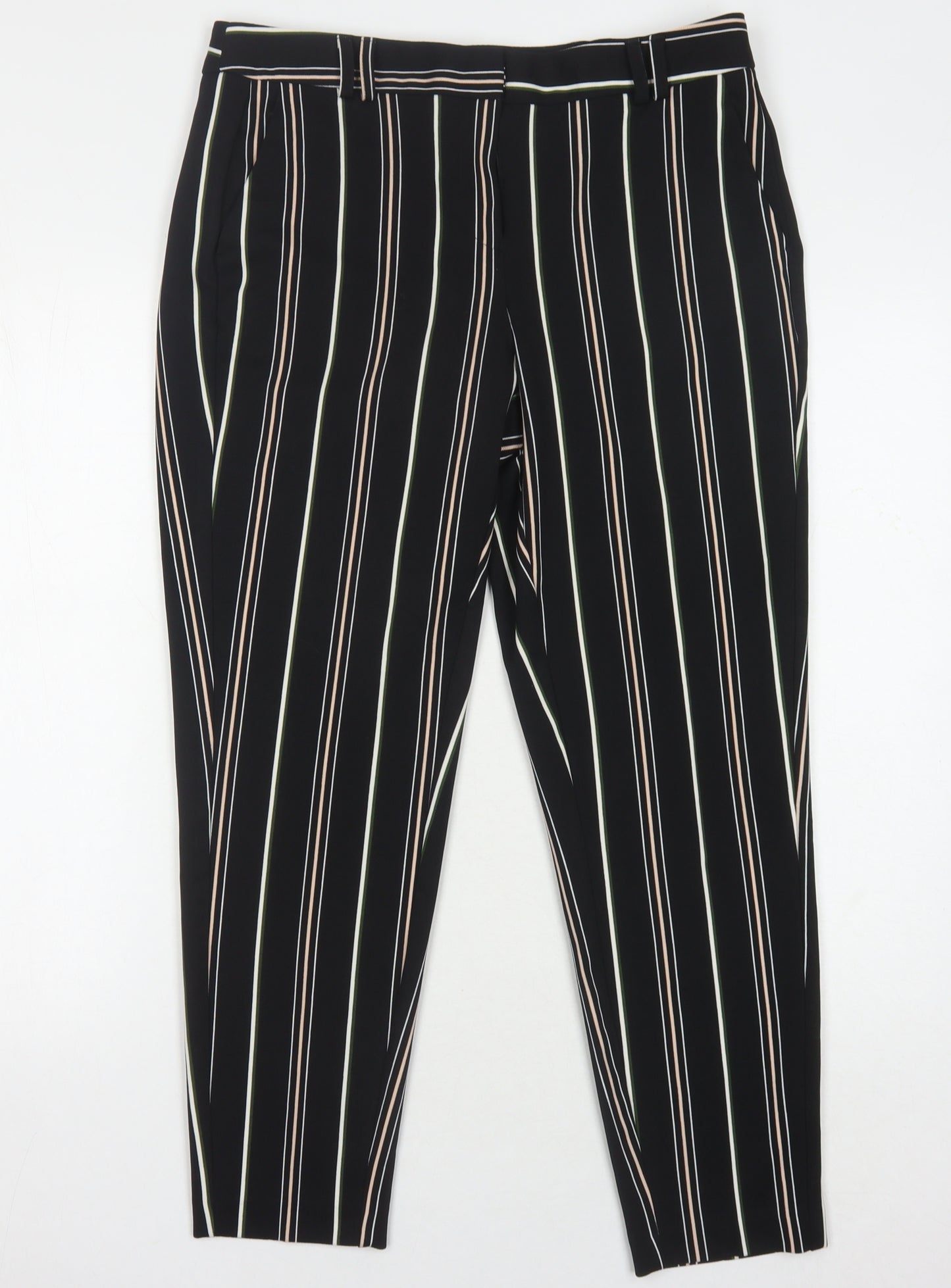 Dorothy Perkins Women's Black Striped Trousers, Size 12