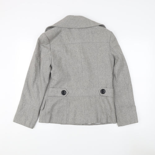 Marks and Spencer Women's Grey Wool Pea Coat Size 10