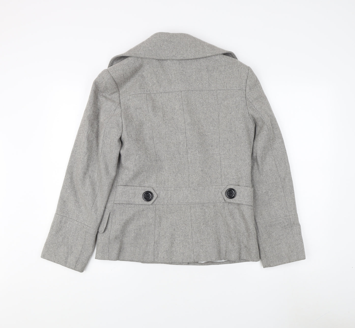 Marks and Spencer Women's Grey Wool Pea Coat Size 10