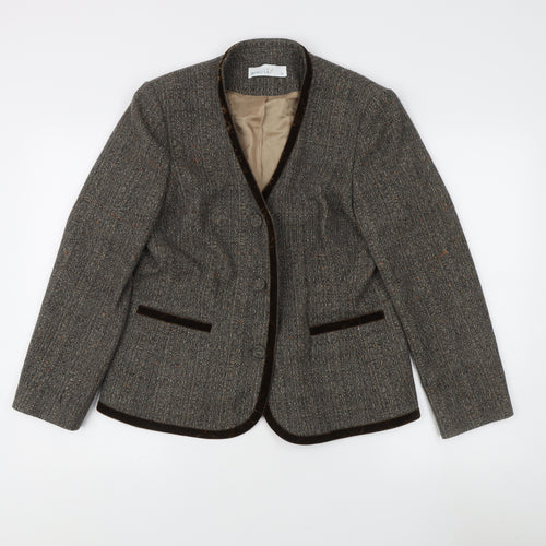 Minosa Women's Brown Tweed Blazer UK 14 Petite
