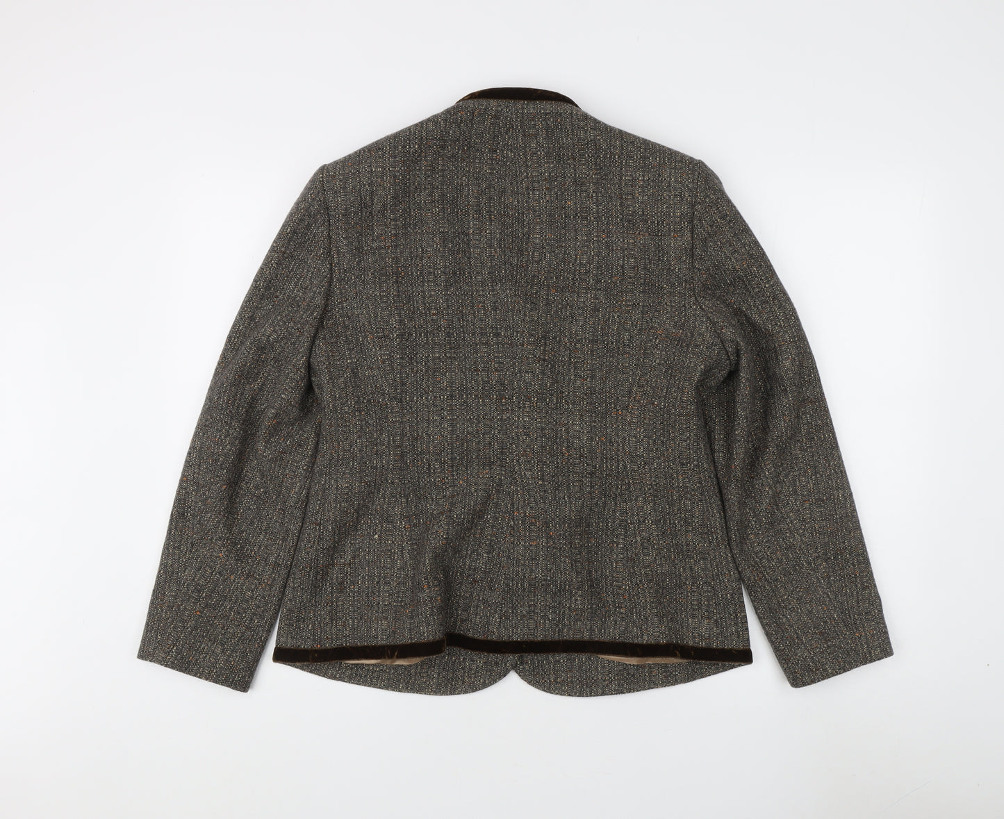 Minosa Women's Brown Tweed Blazer UK 14 Petite