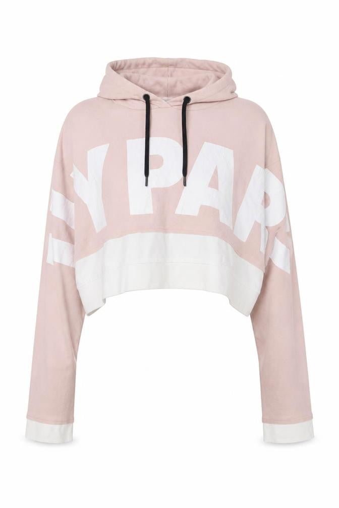 Front view of Ivy Park Women's Pink White Hoodie M