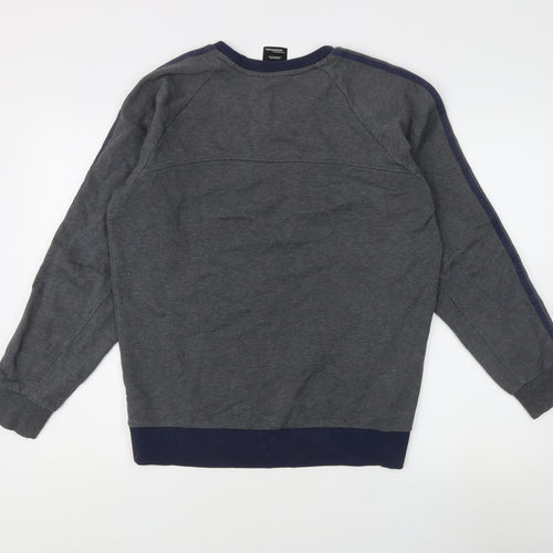 Adidas Men's Grey M Crew Neck Logo Sweatshirt
