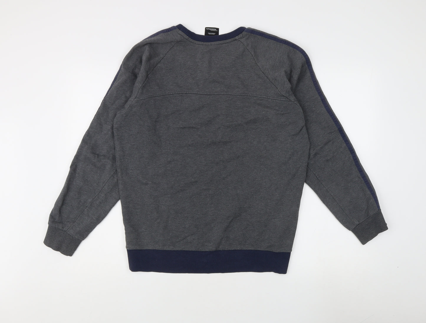 Adidas Men's Grey M Crew Neck Logo Sweatshirt