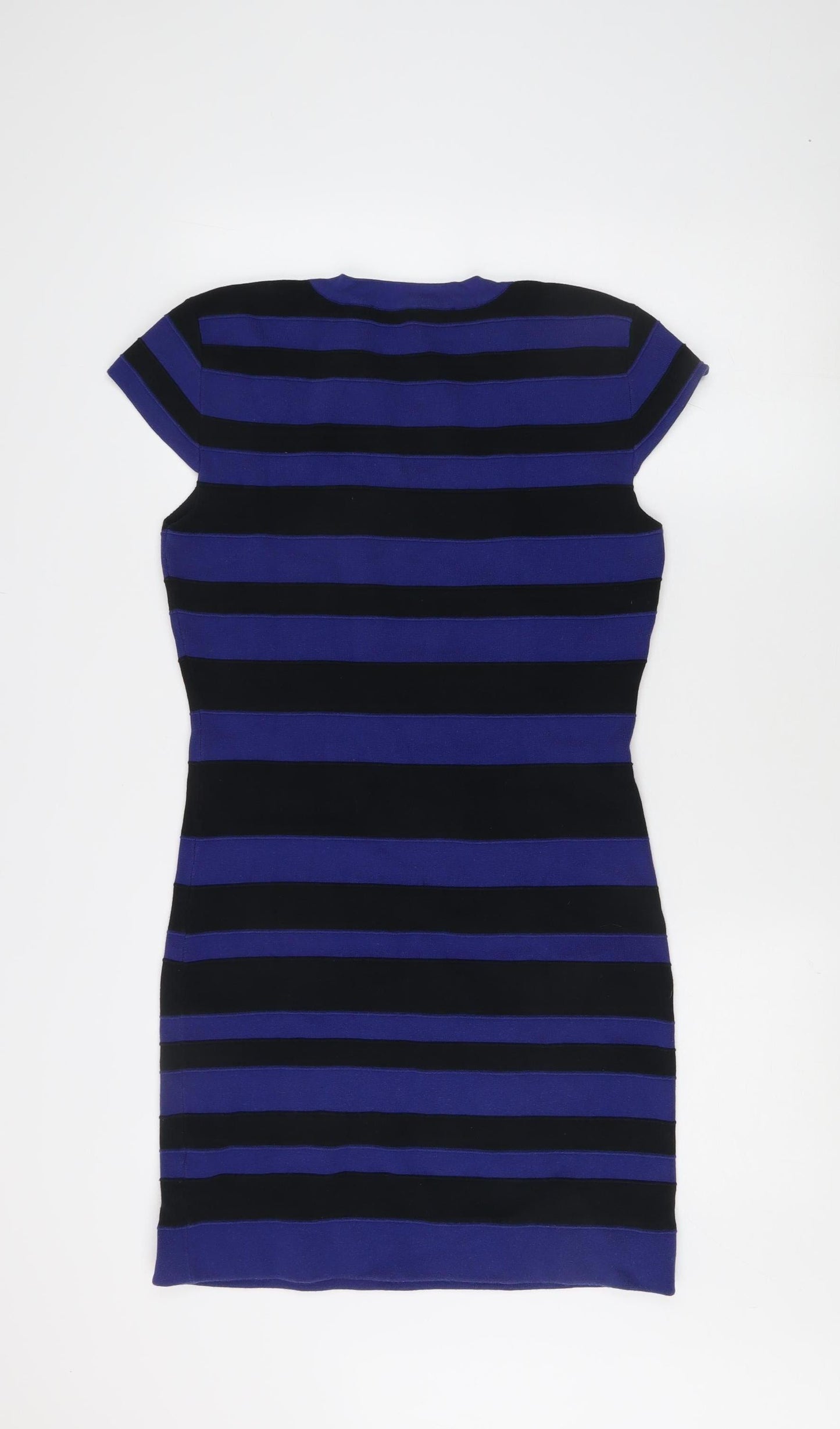 French Connection Blue Bodycon Striped Dress, Size 12