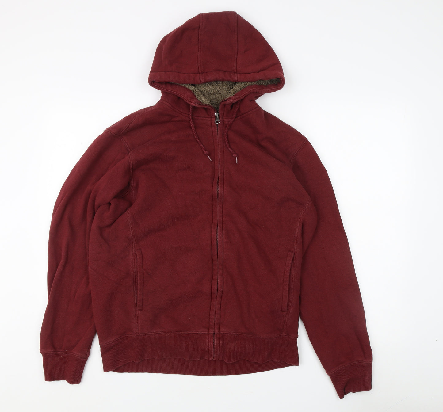 Uniqlo Men's Red Fleece Hoodie M