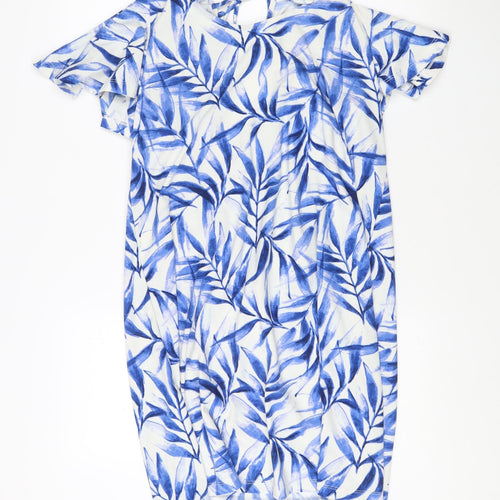 Mango Basics Women’s Blue Floral Dress Size M