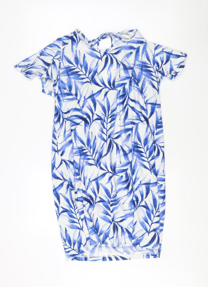 Mango Basics Women’s Blue Floral Dress Size M