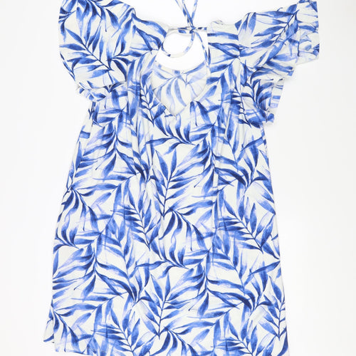 Mango Basics Women’s Blue Floral Dress Size M