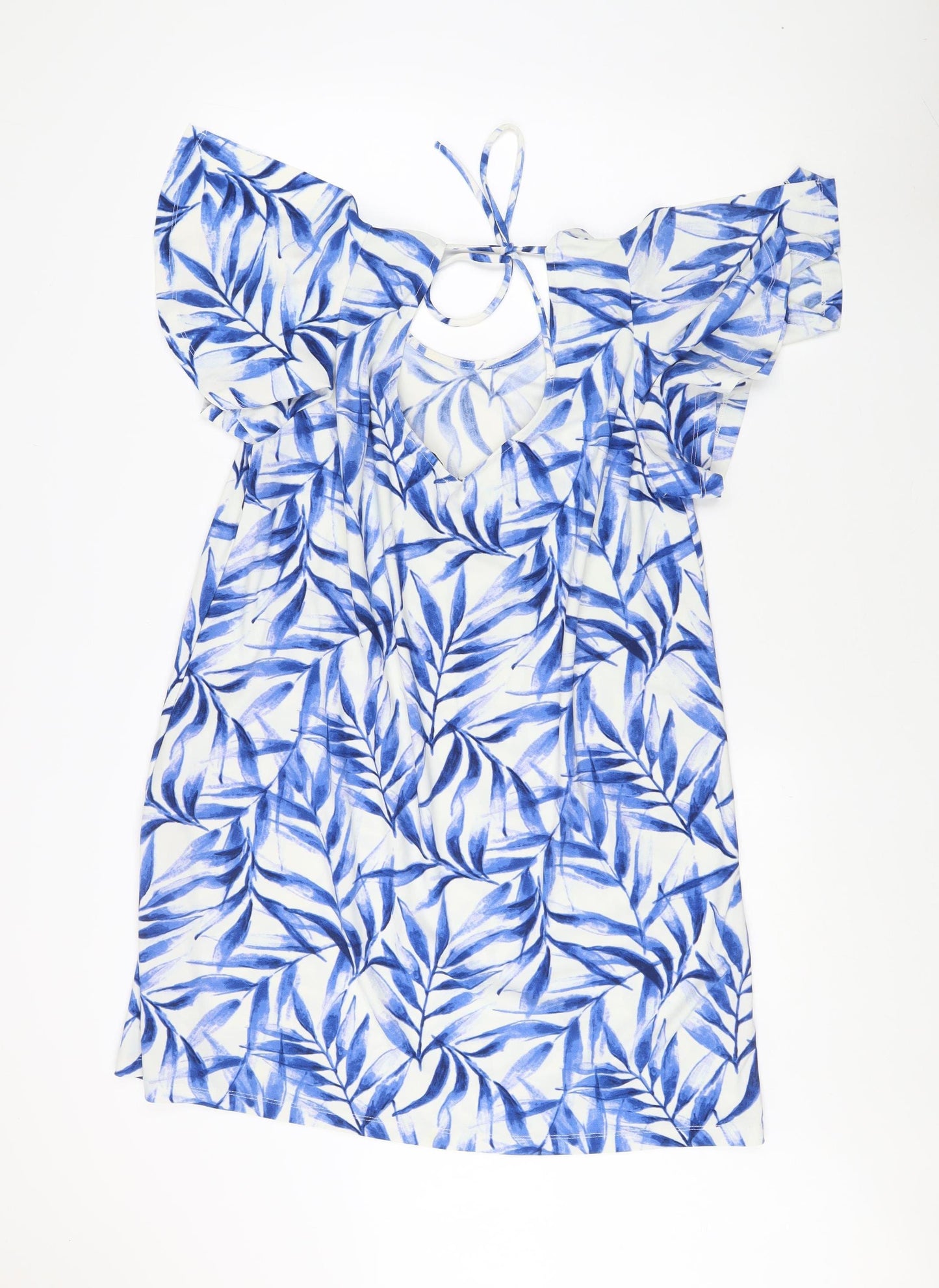 Mango Basics Women’s Blue Floral Dress Size M