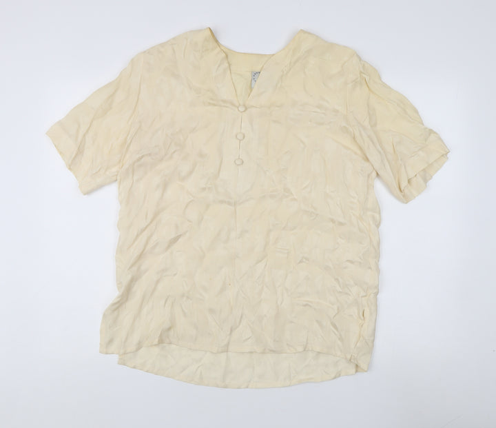 Country Casuals Women's Beige Short Sleeve Top L
