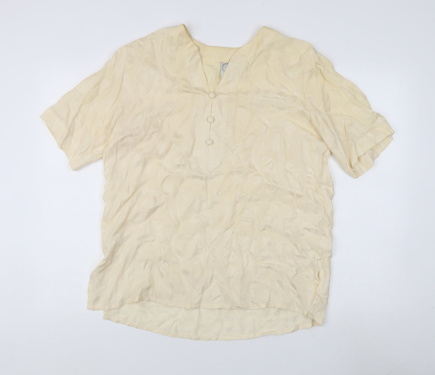 Country Casuals Women's Beige Short Sleeve Top L