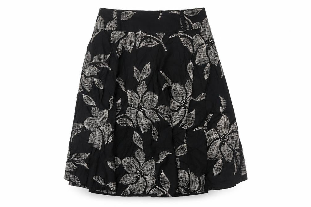Rocha.John Rocha Women's Black Floral A-Line Skirt Size 16