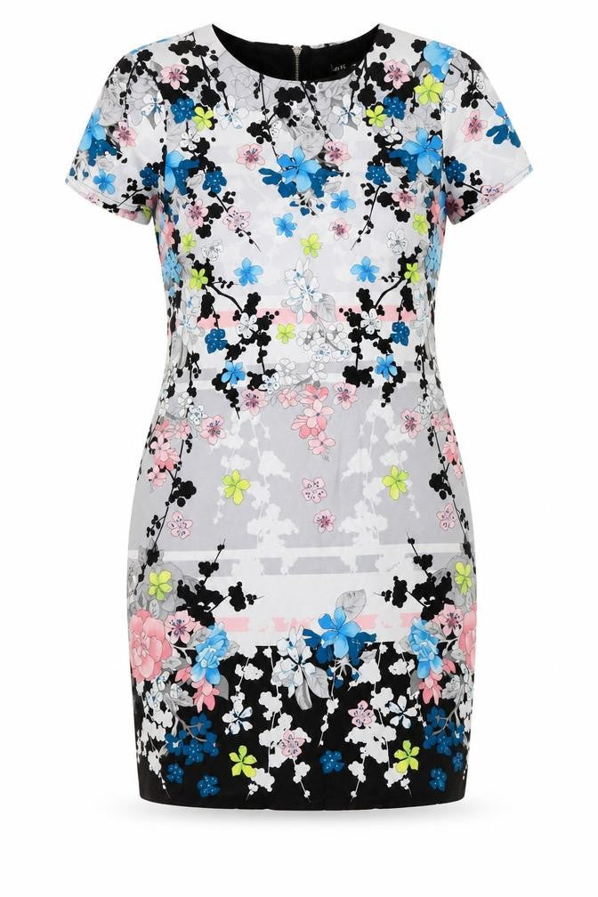 Front view of Oasis Women's Multicoloured Floral Dress, size 12