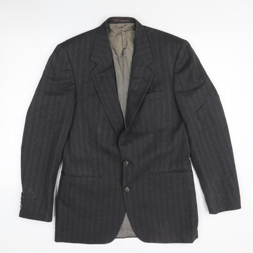 Mr Harry Men's Grey Striped Blazer, Size 38