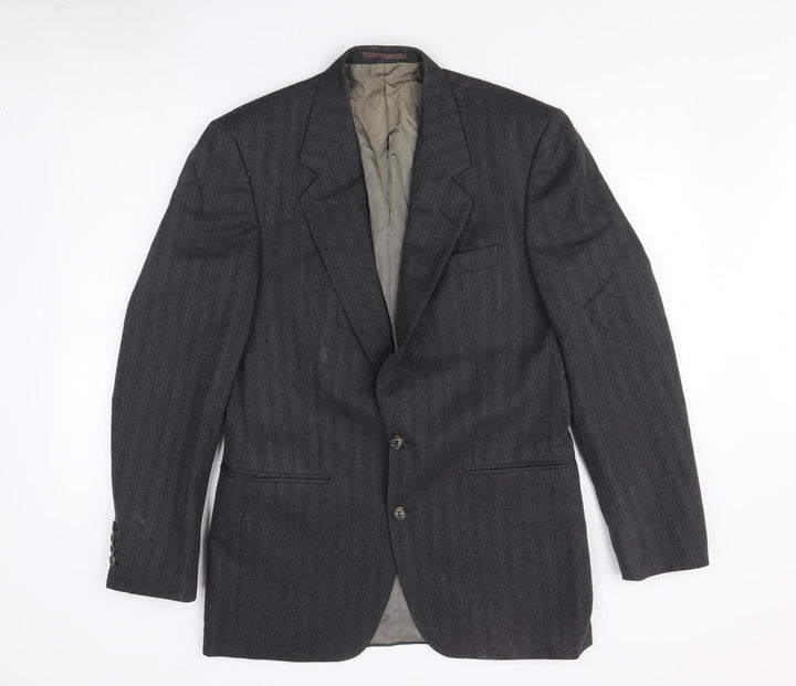 Mr Harry Men's Grey Striped Blazer, Size 38