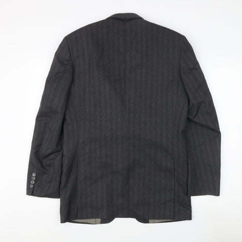 Mr Harry Men's Grey Striped Blazer, Size 38