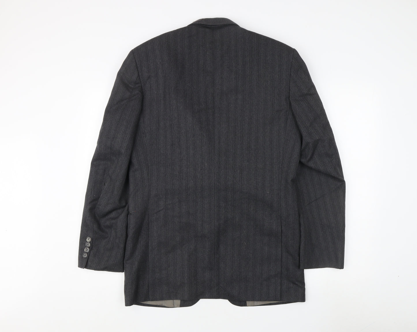 Mr Harry Men's Grey Striped Blazer, Size 38
