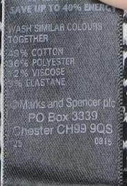 Marks and Spencer Women's Houndstooth Leggings Size 12 Black