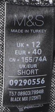 Marks and Spencer Women's Houndstooth Leggings Size 12 Black