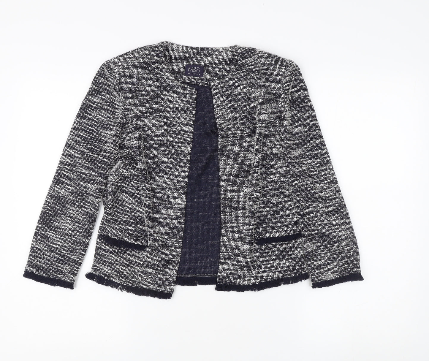 Marks and Spencer Women's Grey Open Jacket, Size 8