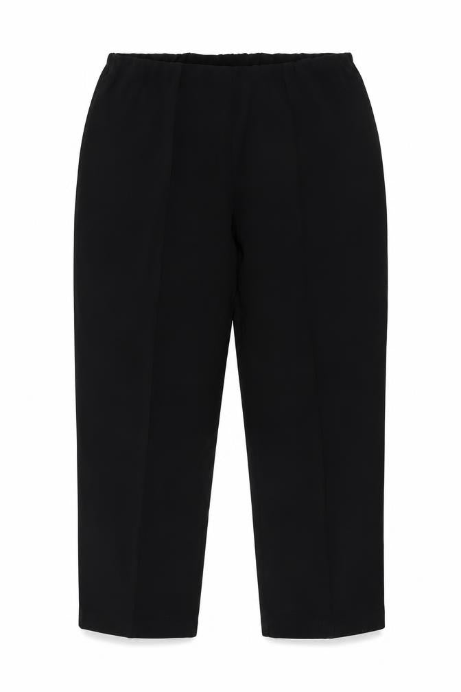 Front view of ISLE Essentials Women's Black Trousers, size 22
