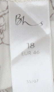 BHS Women's Ivory Floral Skirt Size 18