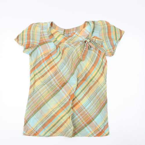 Marks and Spencer Women's Plaid Top, UK 14, Orange