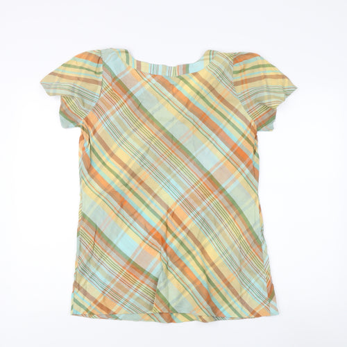 Marks and Spencer Women's Plaid Top, UK 14, Orange