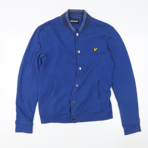 Lyle & Scott Men's Blue Varsity Jacket, M, Cotton