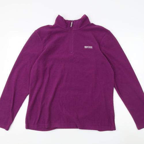 Regatta Women's Purple Henley Fleece Sweatshirt UK 16