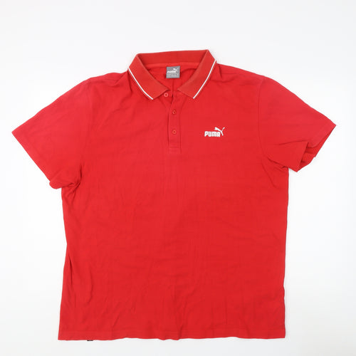 Puma Men's Red Polo Shirt XL - Casual Short Sleeve