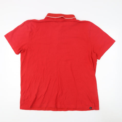 Puma Men's Red Polo Shirt XL - Casual Short Sleeve