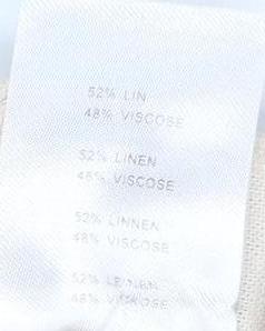 Damart Women's Beige A-Line Midi Skirt Size 18 Linen Blend