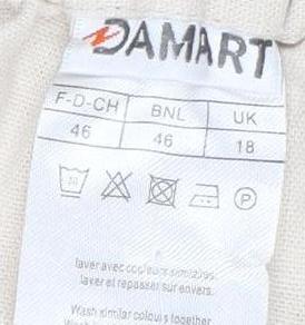 Damart Women's Beige A-Line Midi Skirt Size 18 Linen Blend