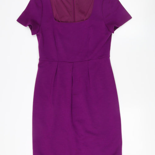 L.K. Bennett Women’s Purple Sheath Dress Size 12 Wool