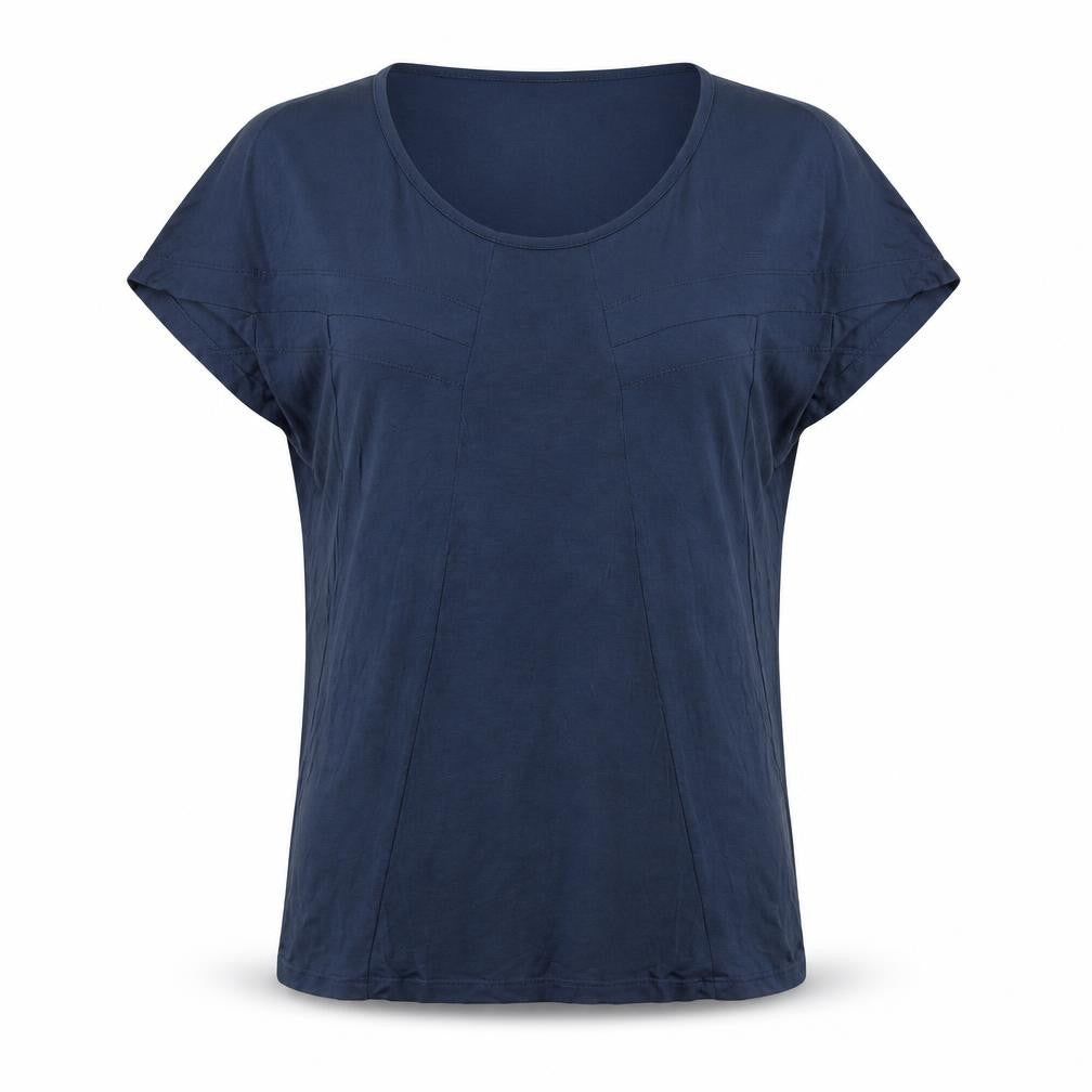 Front view of Warehouse Women's Blue T-Shirt, size 10