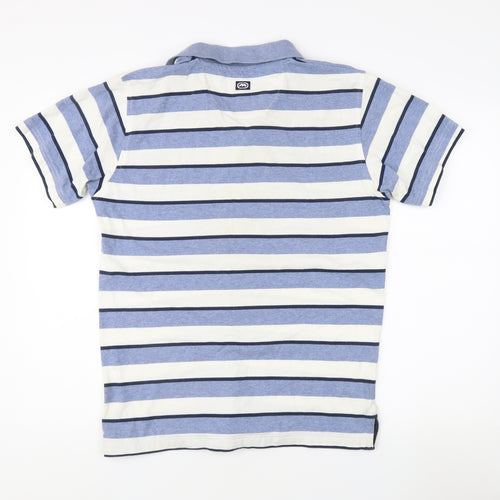 ECKO UNLTD Men's Blue Striped Polo Shirt - Small